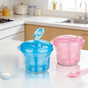 HOTMIR 3 Grid Portable Milk Powder Formula Dispenser – Leak-Proof Food Container, Infant Bean Storage Box for Kid Care & Travel Bottle Use