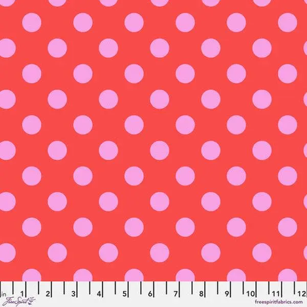 Fabric FreeSpirit Tula Pink Poppy Pom Pom by the Quarter Yard PWTP118.POPPY