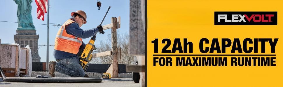 20V/60V MAX* Battery, 12.0-Ah Lithium-Ion Battery Power Tool Battery Compatible with De walt,  Multi-Purpose Rechargeable Battery Long-Lasting Performance