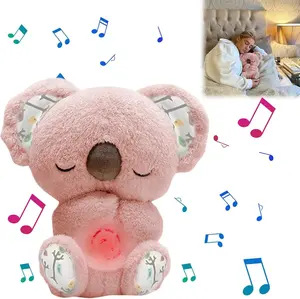 Relief Koala Breathing Stuffed Toy Anxiety Relief Plush Breathing Animal Sleeping Koala Plush Breathing with Musical Lights & Adjustable Rhythmic Breathing Motion
