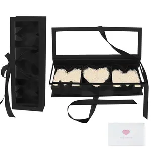 2 Pieces Mother's Day Flower Mom Boxes for Arrangements Empty Mom Letter Shaped Gift Boxes for Floral Treat Chocolate Strawberry Packaging DIY Craft(Red/Black)