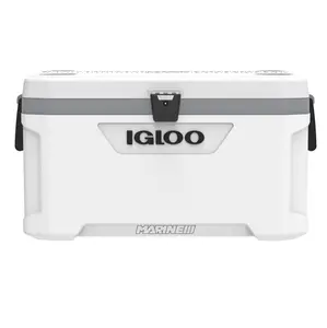 Igloo Latitude Marine Maxcold 70qt Cooler Heavy Duty Ice Chest Portable Insulated Cooler for Camping Fishing Beach BBQ Outdoor Picnic Marine Cooler Holds Ice Up to 5 Days Large Durable Swing Up Handles Leak Resistant White Cooler, Father Day Gift