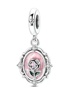 Mother's Day Gift Romantic Eternal Rose Pendant Bead, Fashion Jewelry Accessory, DIY Bracelet Necklace Gift, Synthetic Gemstone Birthday Present, Diy Personalization, Unisex Appeal, Pendants Jewelry