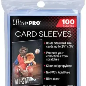 Pack of 100 Ultra Pro Card Sleeves - High-Quality Material, Clear & Accessible, Perfect for Sports Cards
