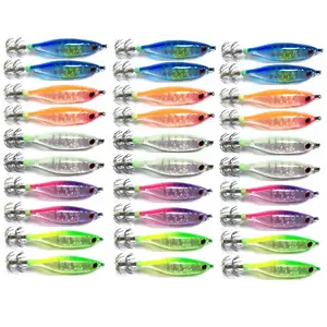30pcs Squid Jig Wood Shrimp Sea Fising Lures Artificial Bait