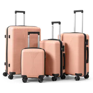 12/16/20/24/28 Inch 5-Piece Hard Shell Luggage, PP & ABS Material, Built-in TSA Lock and Dual Handles. Perfect for getaways, overseas travel, student trips and business outings.