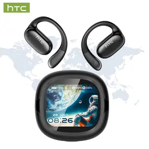 HTC NE58 Bluetooth 6.0 Earphones LED Display High Fidelity Waterproof Wireless Earphones | Suitable for Office, Sports, Study and Audio Calls | Built-in Microphone | Earphones