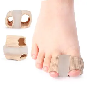 2pcs Toe Separators with Fabric Lining, Gel Toe Spacers, Overlapping Big Toe Corrector, Breathable Foot Care Tools, Pedicure Tools for Men & Women, Gel Separation Inserts