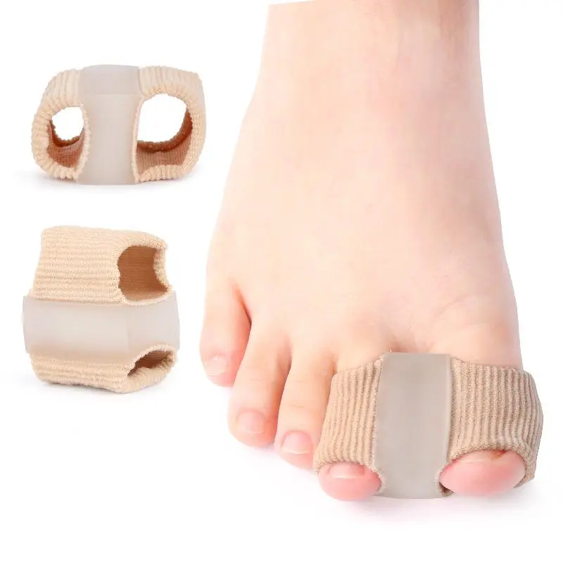 2pcs Toe Separators with Fabric Lining, Gel Toe Spacers, Overlapping Big Toe Corrector, Breathable Foot Care Tools, Foot Care Products, Pedicure Tools for Men & Women, Gel Separation Inserts