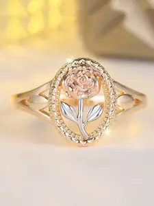 Mother's Day Gift Rose Flower Design Ring, Elegant Women's Rings, Fashion Jewelry for Party, Daily Clothing Decor, Trendy All-match & Exquisite Jewelry for Birthday Gift, Jewelry Gifts