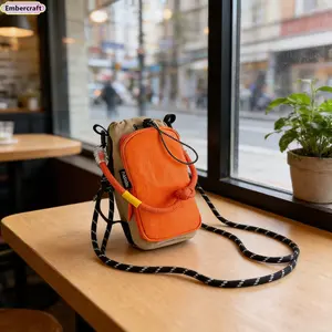 Women's 2026 Spring New Orange Fashion Crossbody Phone Bag - Portable Small Shoulder Messenger Accessory, Crossbody Bags for Women, Versatile Outdoor Riding & Street Style Item