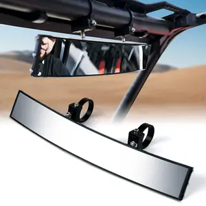 Xprite 17.5” UTV Rear View Mirror Convex Tempered Glass Wide Angle Mirror for 1.75 Roll Bars