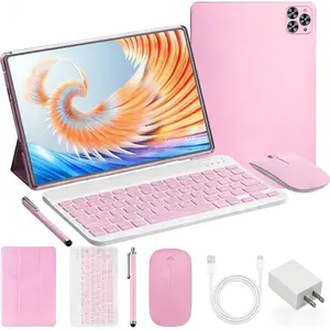 10.1" Android 15 Tablet with Keyboard, Stylus, Mouse & Case – 4GB RAM, 64GB ROM, Dual SIM, 1280x800 IPS, 13MP+5MP Camera, 5000mAh Battery,for Valentine’s Day Gift