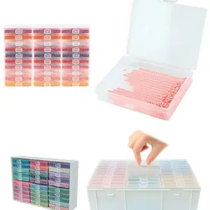 Diamond Painting Sorting Boxes Storage Boxes Flip-Top Trays Sorting Tools 30-Box Set with 17.5cm x 6.5cm x 26cm Dimensions + Storage Box + Stickers