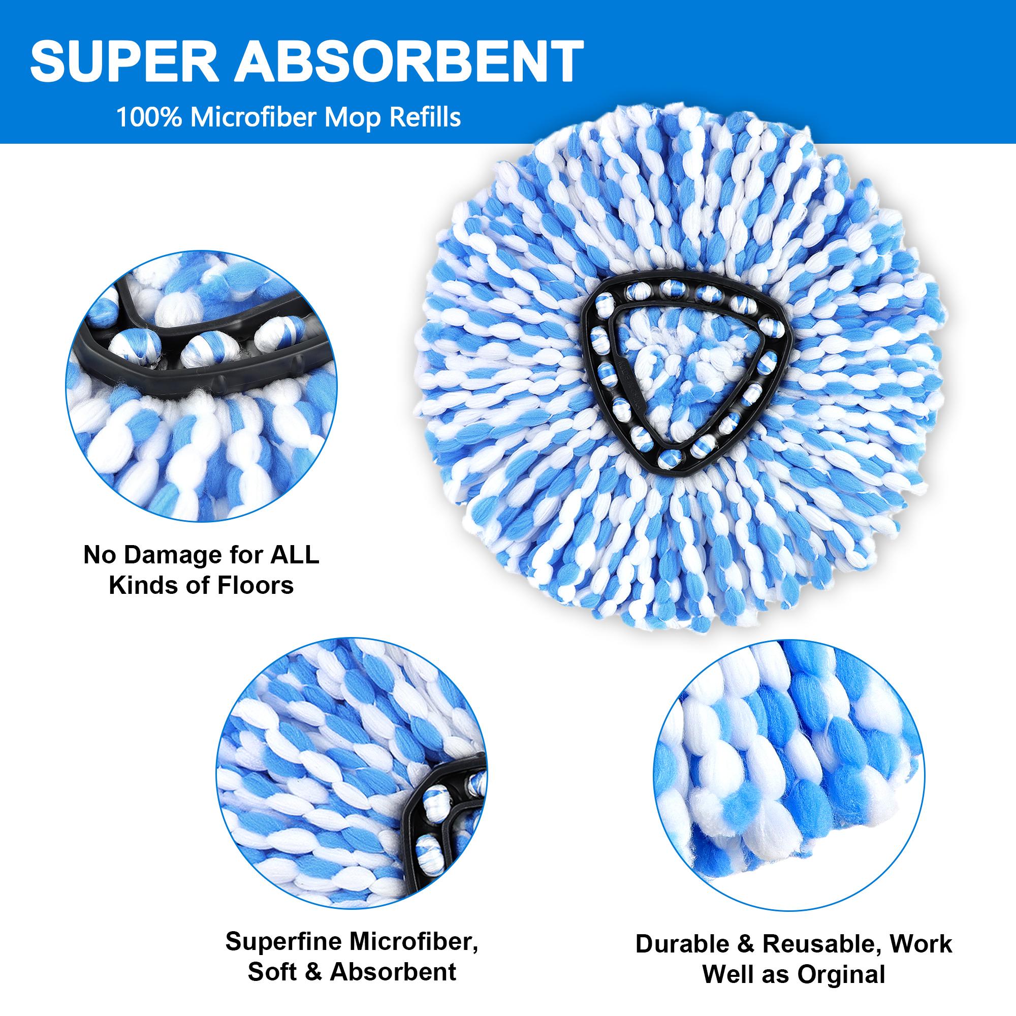 For O-Cedar Rinse Clean 2 Tank Mop 3PC Spin Mop Heads & Scrub Brush Refills Microfiber Spin Mop Replacement Without Bucket or Hanlde dealsforyoudays Home Cleaning Bundle Pack