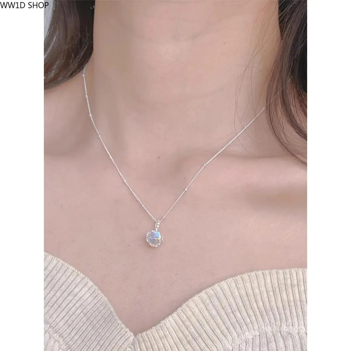 Women's S925 Silver Ethnic Peppy Flower Spinner Accessory Necklace - Cubic Zirconia Fidget Pendant, Adjustable Stress Relief Everyday Jewelry for Casual Wear, Birthday Gift Cuban Zirconia Necklace