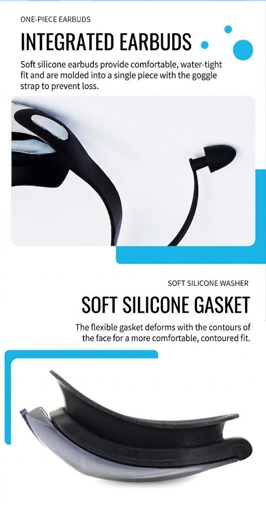 Anti-Fog UV Swim Goggles | Electroplated Mirror Lens, Adjustable Strap, Silicone Comfort Fit