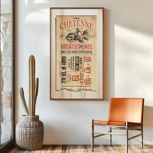 Cheyenne Frontier Days Vintage Rodeo Ticket Art Print - Western Rodeo Decor Wall Poster