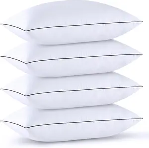 Size Pillows Set of 4, Luxury Hotel Bed Pillows Set with Down Alternative Filling for Side and  Sleepers