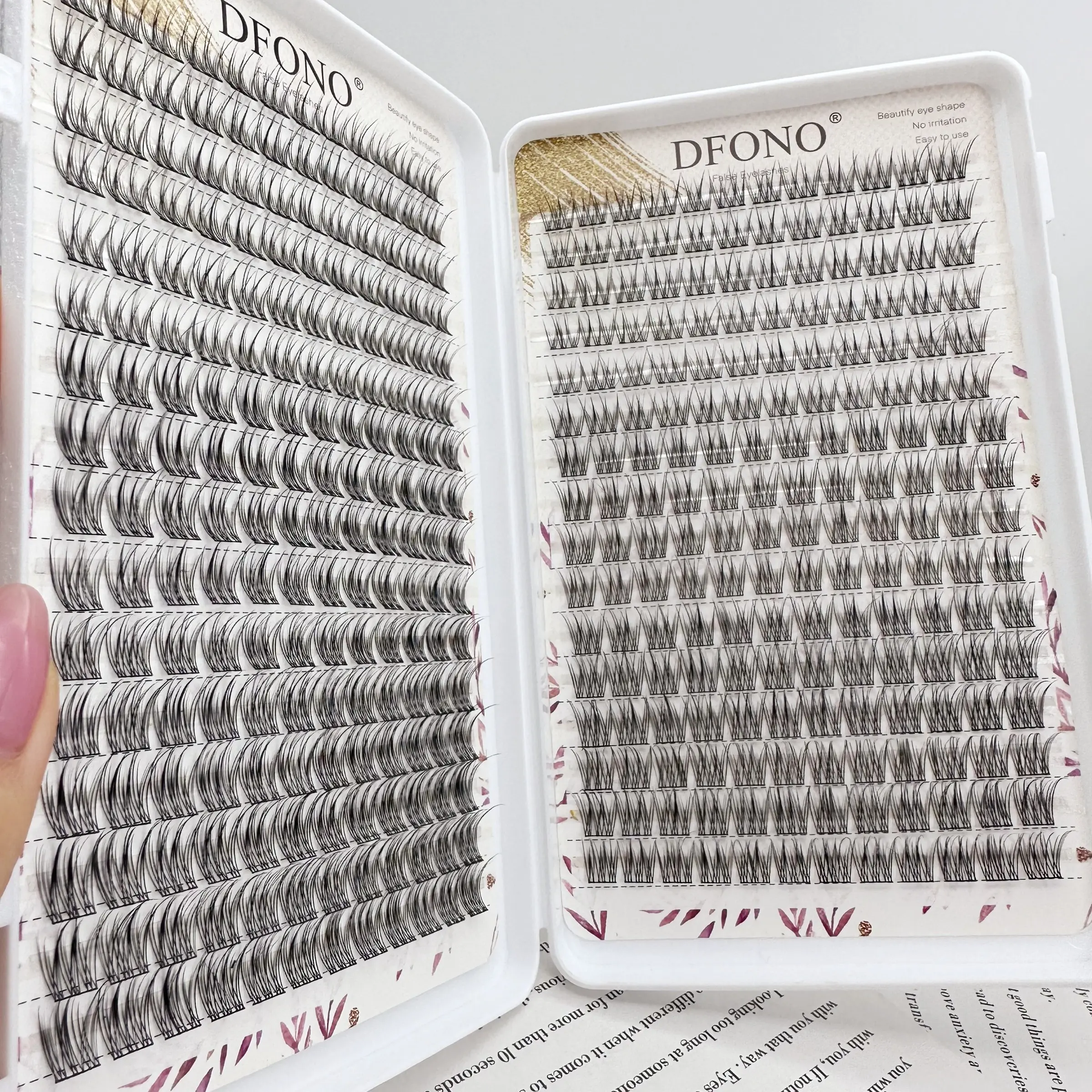 384 Soft Lightweight Fish Tail Individual Volume Voluminous False Eyelashes, High Quality Eyelashes, Reusable D Curl 10-12mm, Daily Makeup, Fish Tail Design, Soft Texture, DIY Eyelash Extensions, Volumized False Eyelashes