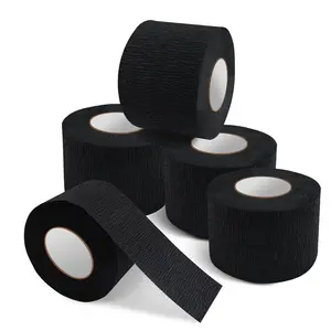 5 Rolls Disposable Barber Paper Neck Strips Barber Accessories, Professional Barber Supplies Stretchy Paper Neck Strips for Salon Haircut Styling-Black