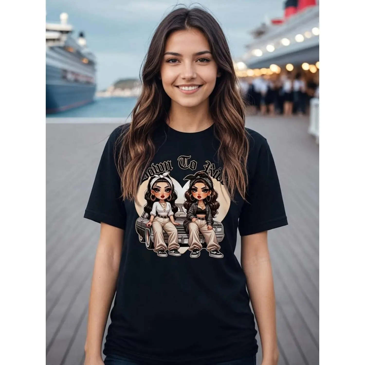 Summer t Shirts Lowrider girls to Ride Tshirt, Chicano old school art, chicana girls