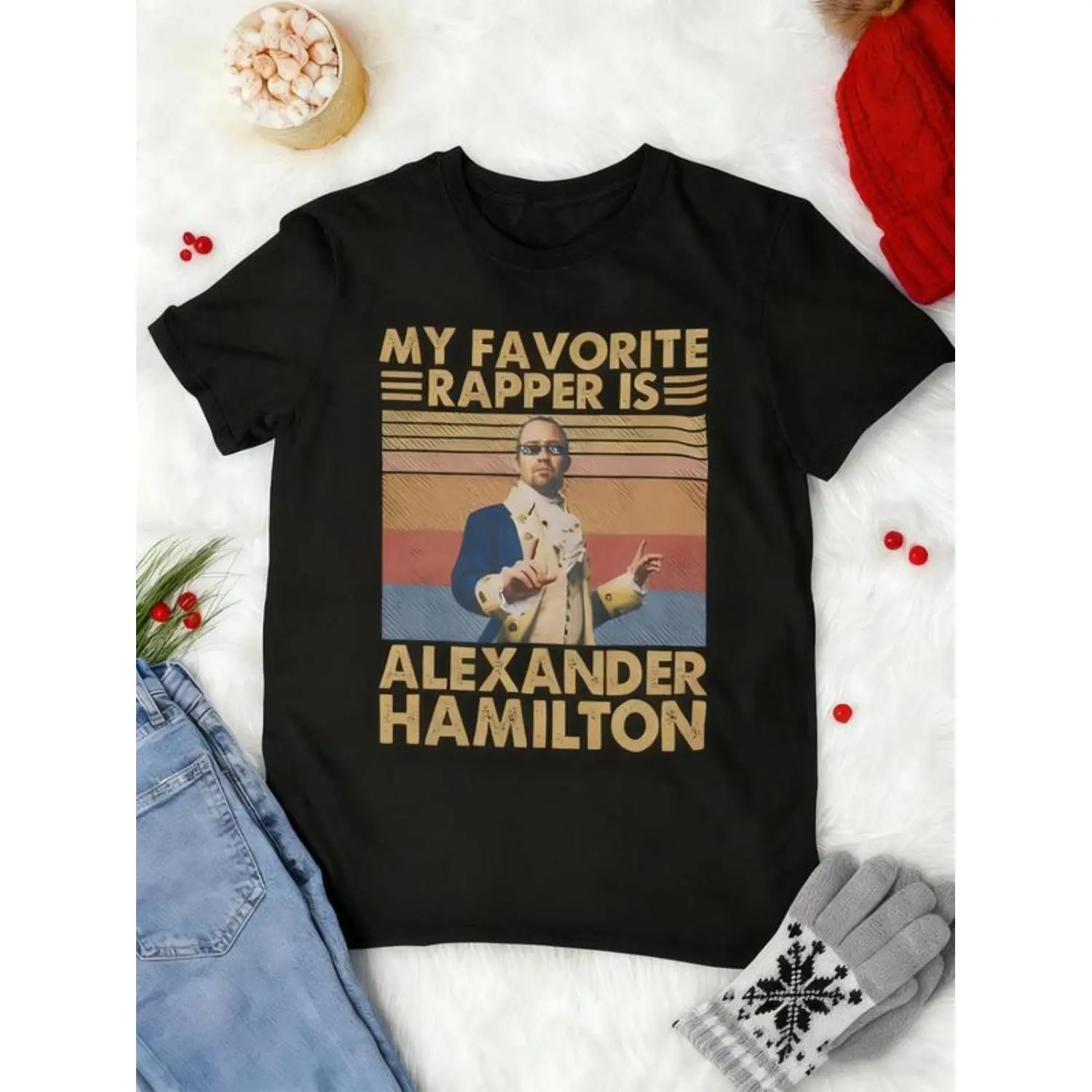 Women's Lady Alexander Hamilton Oversized Short-Sleeve Vintage Graphic Sports Top, Korean Loose-Fit Casual Tee, Retro Historical Meme Vibe Wear for Broadway Fans
