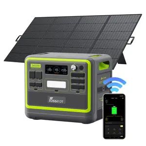 FOSSiBOT F2400 Portable Power Station with Panel, (4800W Peak) generador eléctrico portátil 2048Wh LiFePO4 Battery Solar Generator with 1100W AC,APP Control,1.5H Fast Charging for Home,Camping,RV