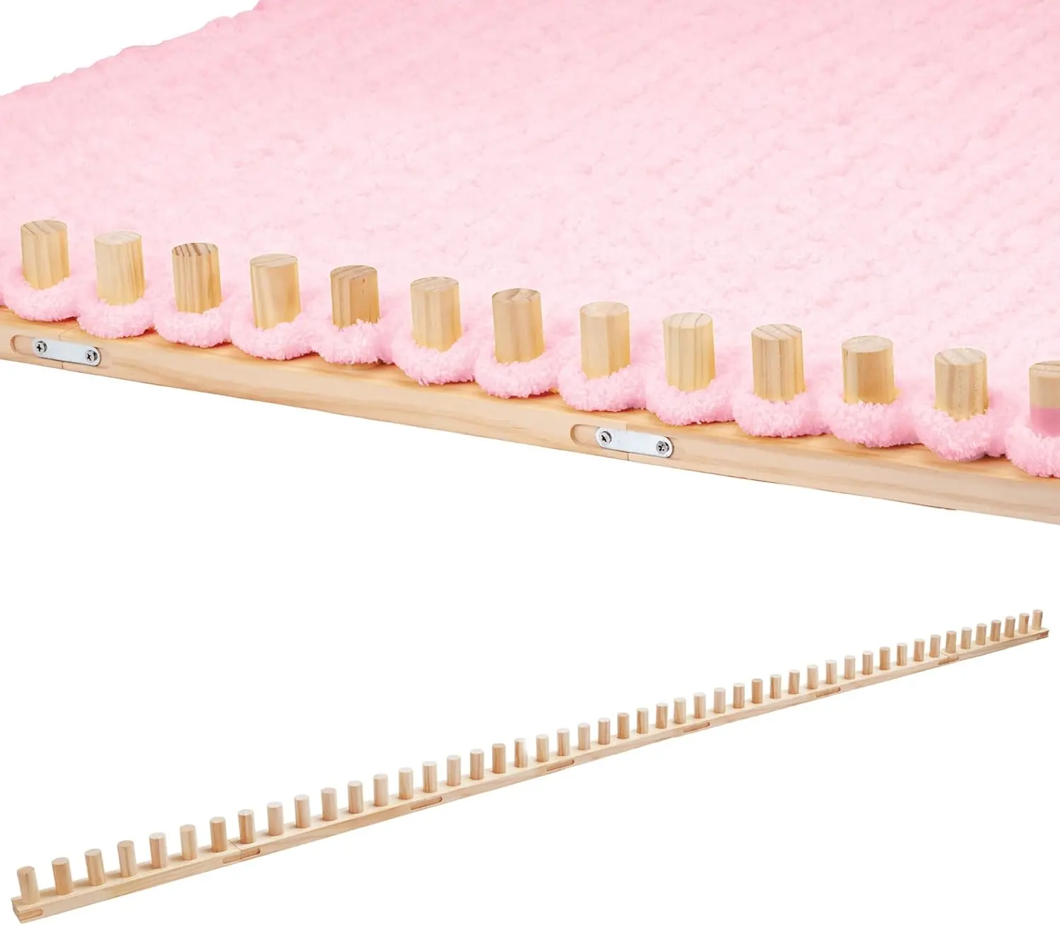 95 Inch/8pcs, Wooden Hand Knitting Blanket Knitting Tools, Multiple Can Be Joined to Increase Length, Free Extension Tools, Easy And Easy to Use, Suitable for Making Thick Blankets, Scarves, Carpets, Handcraft Tools
