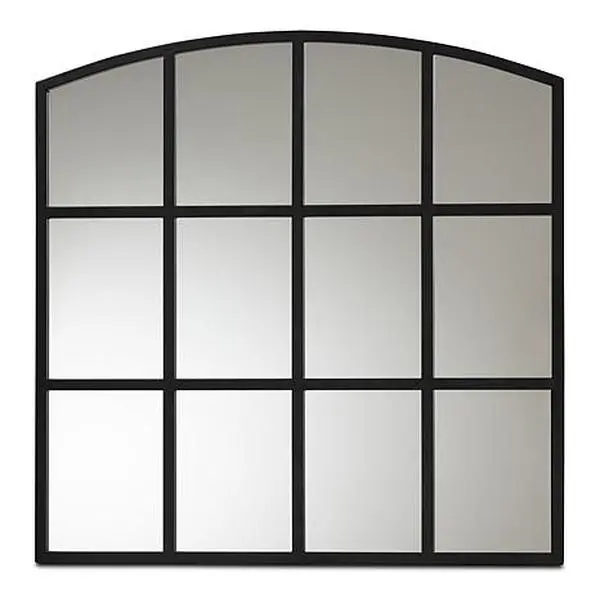 Baxton Studio Wholesale Interiors Barrington Black Finished Metal Accent Wall Mirror