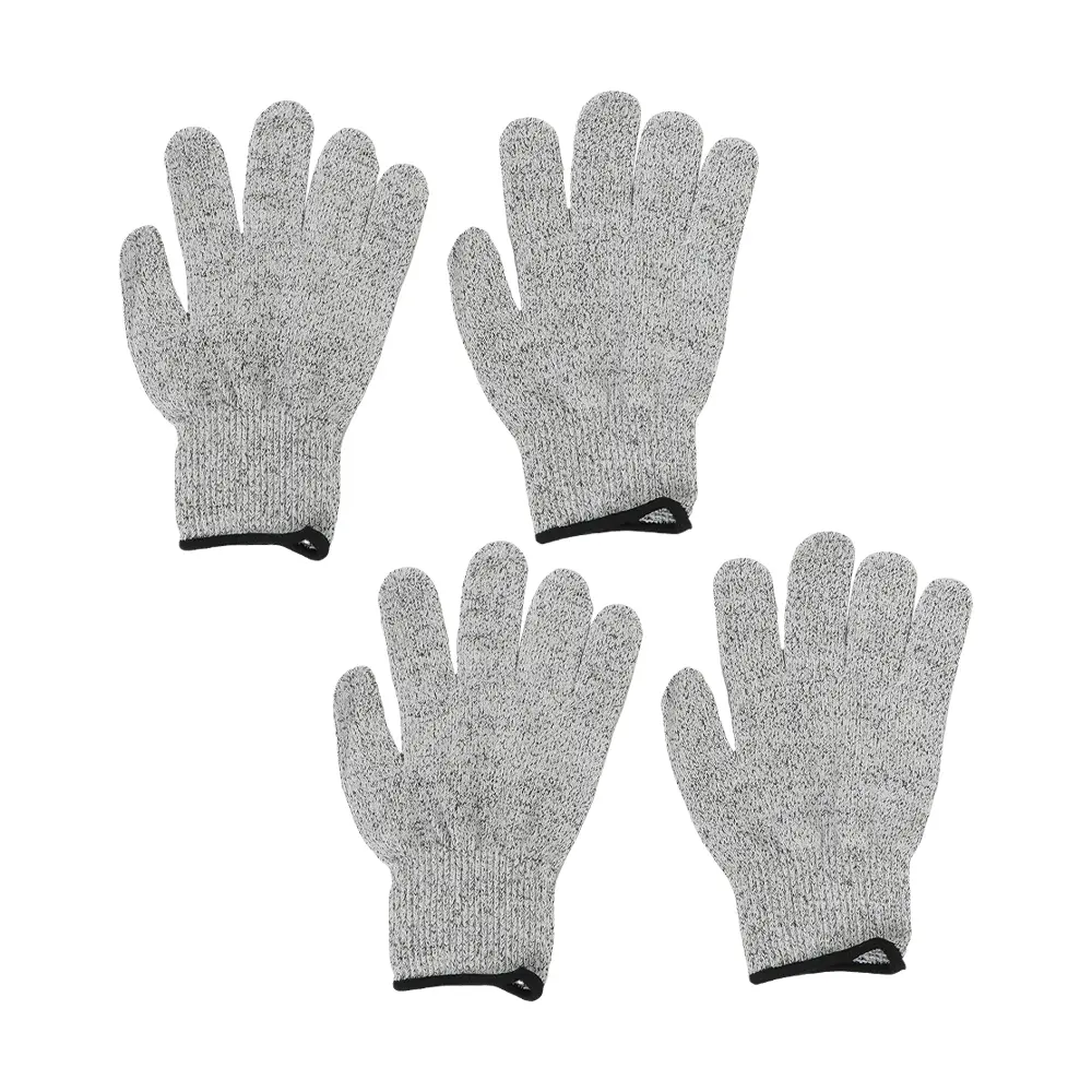 Gray Glass Fiber Cut-Resistant Protective Gloves for Kitchen Cutting & Mechanical Maintenance, Elastic Fabric, Comfortable Cuffs, Flexible, Breathable, Washable, Injury-Preventing, S/M/L Sizes, Flexibility