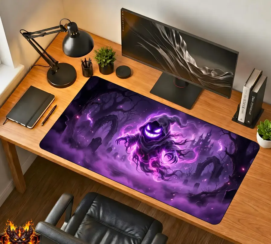 Gengar Mousepad - Ghost Type Desk Mat Shadow Ball Anime Gaming Mouse Pad