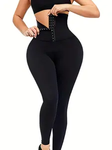 Women's Hook & Eye High Waist Sports Leggings, Quick Drying High Stretch Solid Color Butt Lift Skinny Pants, Ladies Sportswear for Indoor Outdoor Wear, High Waisted Leggings,#ButtLiftingLeggings#ActiveWear#BasicWear local shipping