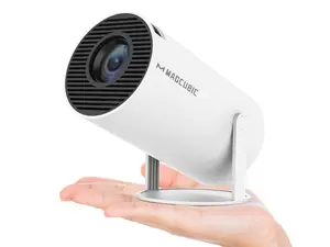 Mini Projector, Magcubic HY300 Auto Keystone Correction Portable Projector, 4K 200 ANSI Smart Projector with 2.45G WiFi, BT 5.0, 130 Inch Screen, 180 Degree Flip, Round Design, Home Video Projector
