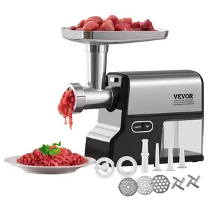 VEVOR Meat Grinder, TikTokShopBlackFriday, 4.2 Lbs/Min Capacity Electric Meat Grinders with Blade, Grinding Plate, Sausage Maker, Kubbe Kit, Stainless Steel Meat Mincer for Home Kitchen