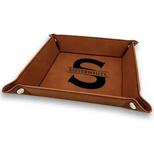 Krazy Case PU Leather Valet Tray For Men Women, Personalized Valet Tray, PU Leather Organizer For Keys, Phone, Wallet, Desktop Storage