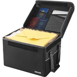 VEVOR Fireproof Document Bag, 1832 Heat Insulated Fireproof Waterproof Bag, Portable Multi-Layer File Storage Security Organizer Home Office Travel Use, for Passports, Important Documents, FilesVEVOR Super Brand Day