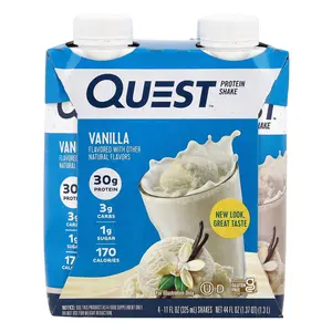 Quest Nutrition Protein Shake, Vanilla, 4 Shakes, 11 fl oz (325 ml) Each