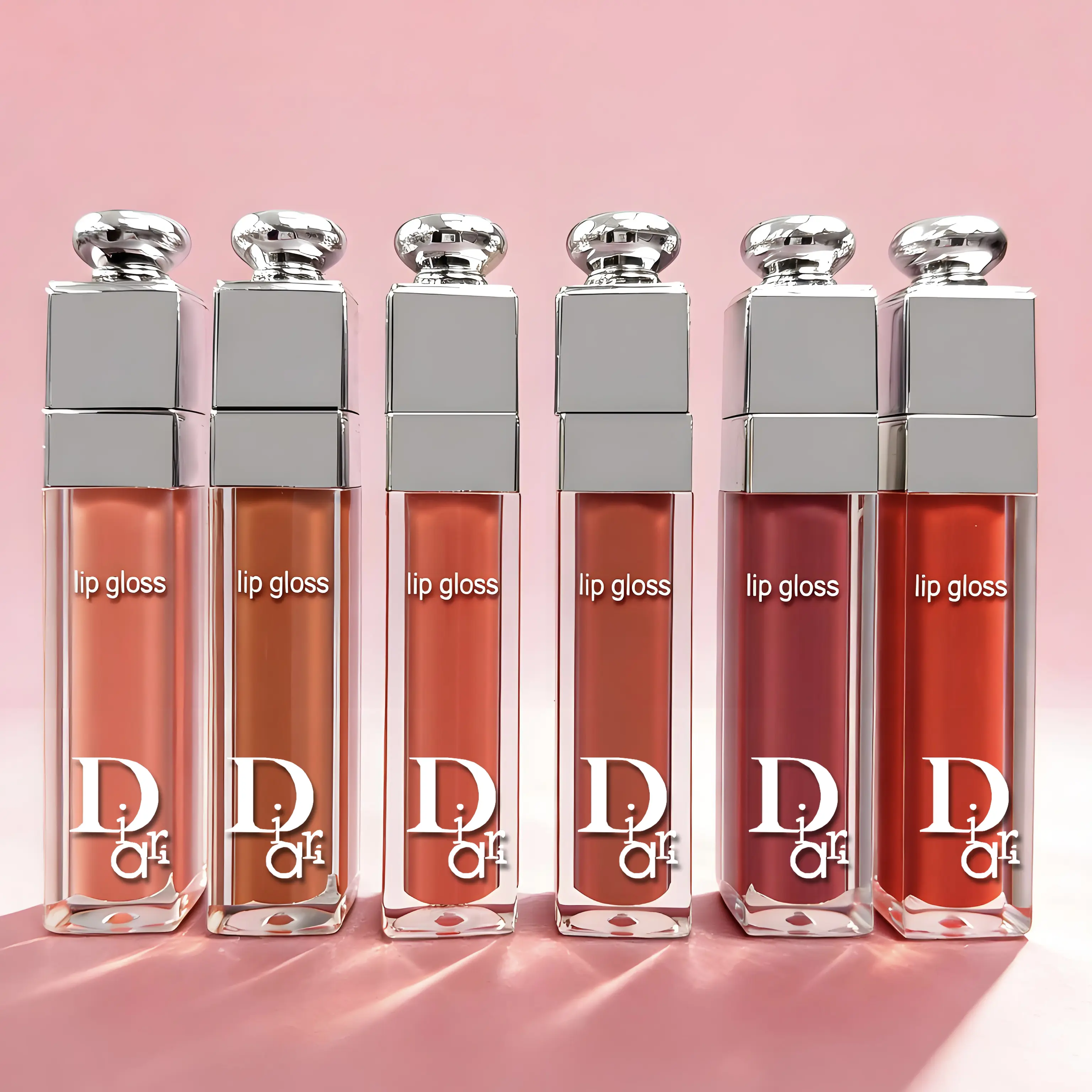 Women's 6-Color Moisturizing Mirror Effect Lip Gloss, Pomegranate-Infused Cosmetic Makeup, Lightweight Non-Greasy Texture, Long-Lasting Glossy Liquid Lipstick Gift