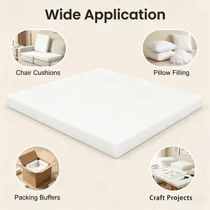 24 inches × 24 inches × 2 inches high-density foam filler, square-cut, used for making sofa chair cushions, filling materials, and packaging for transportation, suitable for DIY cosplay projects