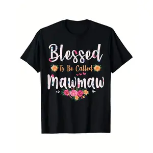 Women S Blessed to Be Called Mawmaw T Shirt with Floral and Heart Graphic Print Perfect Mother S Day Gift Soft Breathable Short Sleeve Casual Round Neck Tee with Cursive Lettering Comfortable Grandma Shirt for All Season Wear