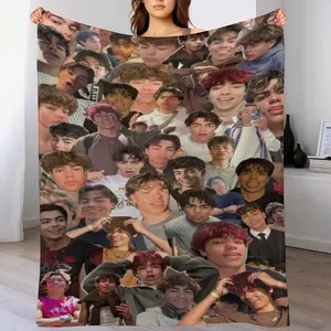 Anime-Inspired "Malachi Barton" Flannel Throw Blanket - Cozy All-Season, High-Quality Polyester Blend, Perfect For Sofa & Office Comfort - Ideal Gift For Sisters, Versatile Use With Multiple Themes & Occasions, Cute Blanke