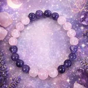 The Rosaline - Rose Quartz & Amethyst Bracelet