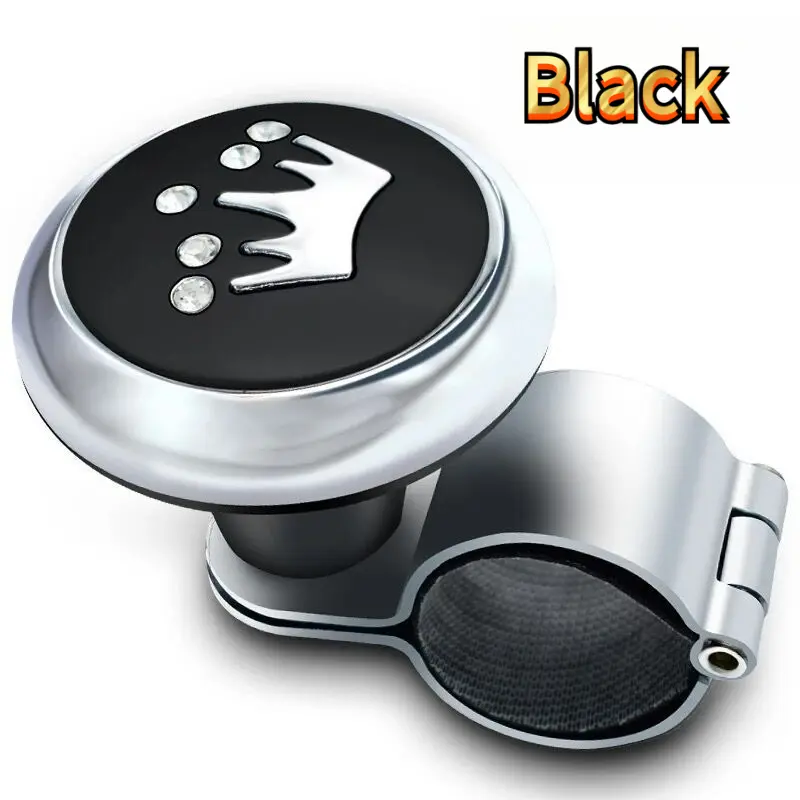 Universal Black Wood Car Steering Wheel Spinner Power Handle Knob - 360-Degree Rotatable, 170mm ABS Material, Electroplated Anti-Slip Massage Particle Grip, Rubber Ring Booster, Car & Truck Interior Accessory, Peach