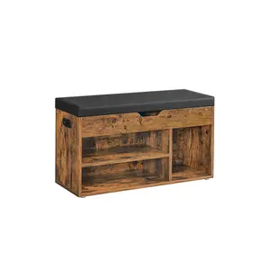 VASAGLE CUSTOS Collection - Storage Bench with Cushion, Shoe Bench, Padded Seat, Hidden Storage, Entryway, Hold up to 300 lb, 11.8 x 31.5 x 17.3 Inches