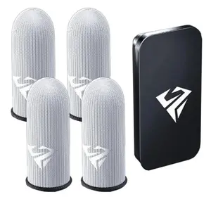 2 Pairs Anti-Sweat Gaming Console Finger Sleeves with Storage Box, Touchscreen Sensitive Non-Slip Grip Fingertip Covers, Reusable Android Phone Game Accessories, Gaming Equipment, Gaming Peripherals, Gaming Products, Smartphone
