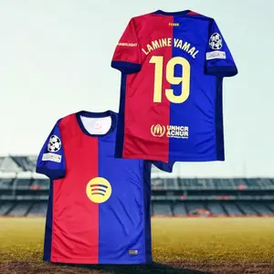 2024-25 Home Soccer Jersey Yamal #19 – Champions League Inspired Shirt, Lightweight Breathable Fabric, Short Sleeve Fan Gear