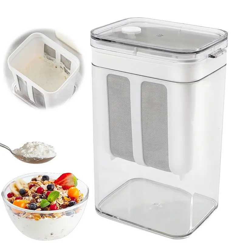 Greek Yogurt Strainer Separator larger capacity- Kitchen Yogurt Filter for Whey Separation, Suitable for Juice & Yogurt Milk, Kefir, Tofu, Cheese (White)，BPA Free.