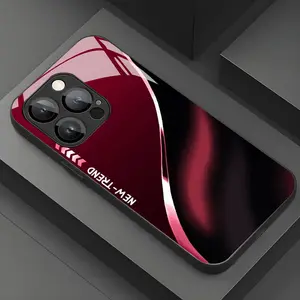Red-Black Gradient Smartphone Casing - Simple, Stylish, Ultra-Thin Cover with High-Definition Glass Protection, Multi-Model Accessory Compatible with iPhone 11,12,13,14,15,16,17 Plus Pro Max
