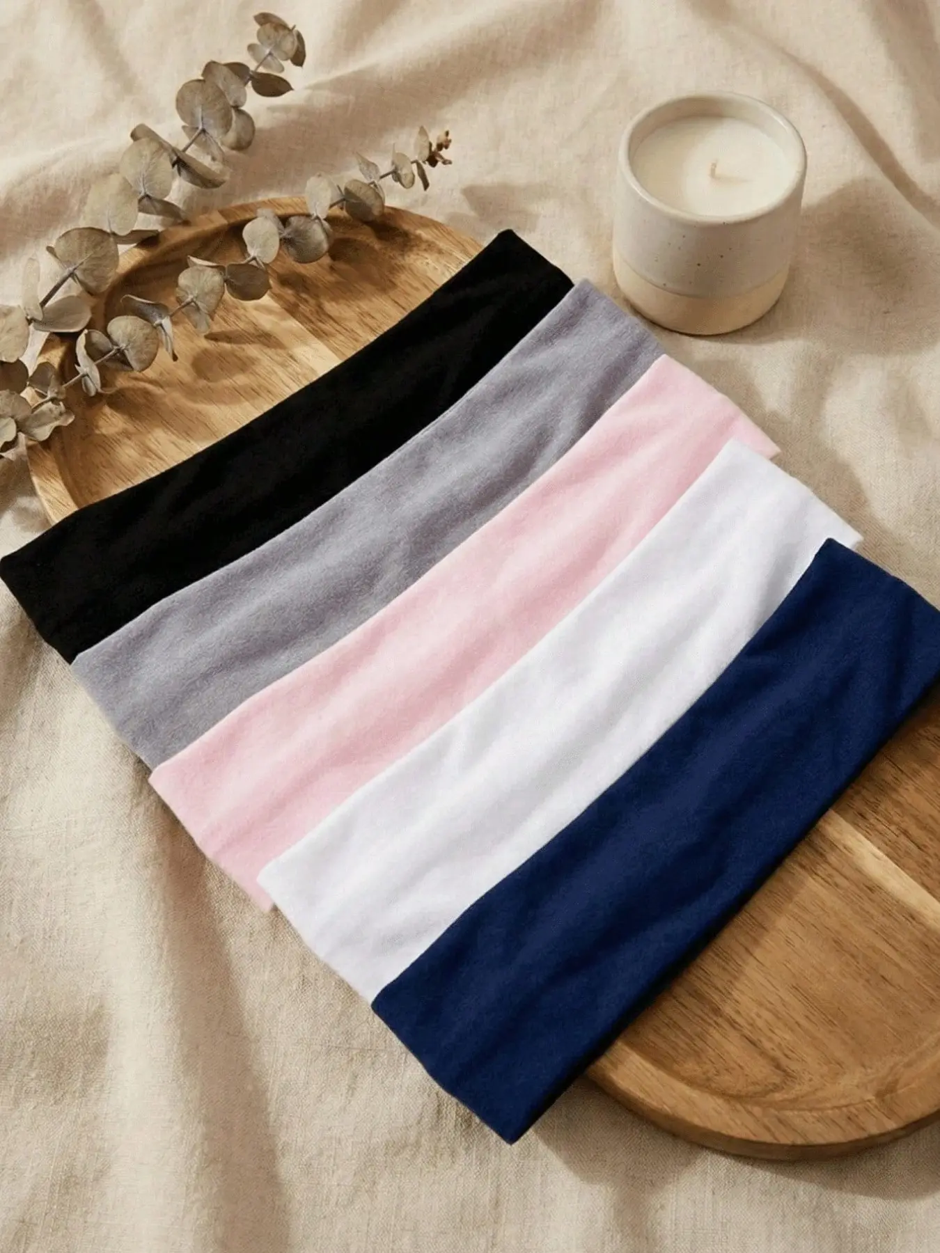 5 Piece Multicolor Sports Headbands, Elastic Sweat Absorbing Hair Bands, Yoga Running Fashion Accessories, All-Season Wear, Workout Headband, Training Headband, Sweat Wicking Headband, Elastic Sweatband Headband